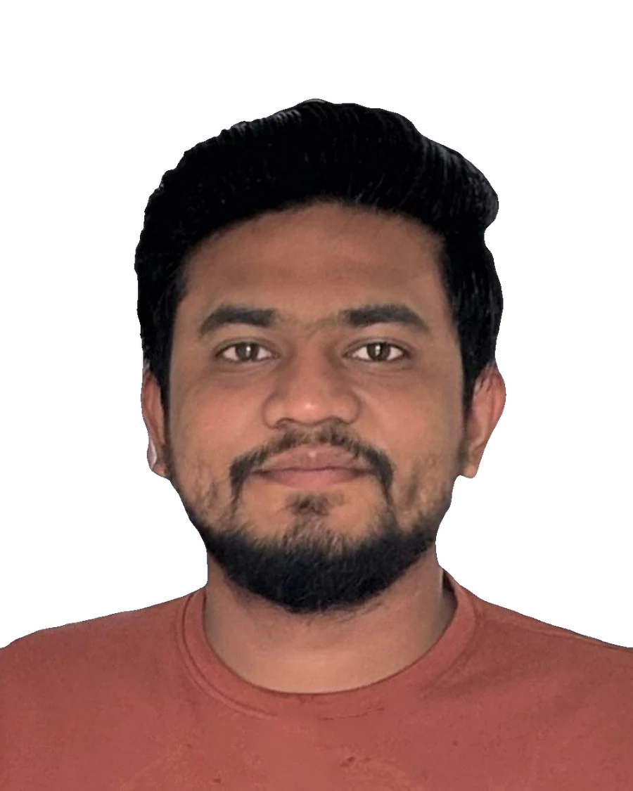 Abhishek Gajera standing in front of a code editor